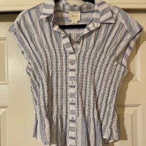 Anthropologie Maeve Striped Button Down Blouse